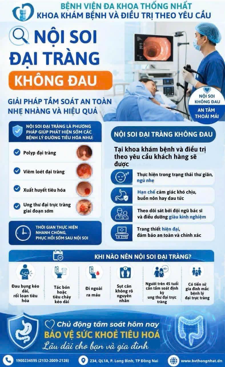 NỘI SOI ĐẠI TRÀNG KHÔNG ĐAU – GIẢI PHÁP TẦM SOÁT AN TOÀN, NHẸ NHÀNG VÀ HIỆU QUẢ
